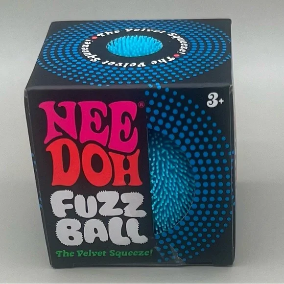đź’™Schylling NEEDOH BLUE Fuzz Ball ~Velvet Squeeze Squishy Sensory Toy NEW - Picture 6 of 8